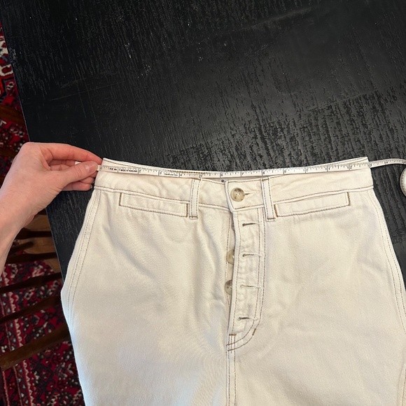 Reformation Lexi High Rise Wide Leg Jeans - Ivory - Size 25 - Picture 4 of 6